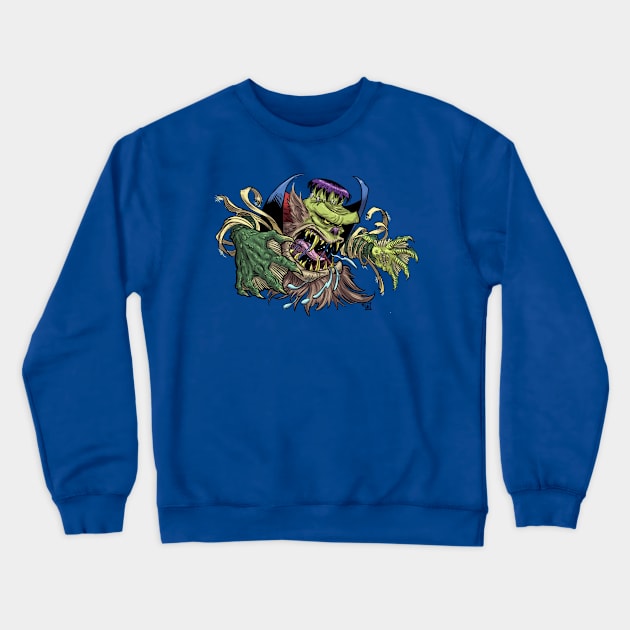 DraculaFrankensteinWerewolfMummy from the Black Lagoon Crewneck Sweatshirt by Himmelworks